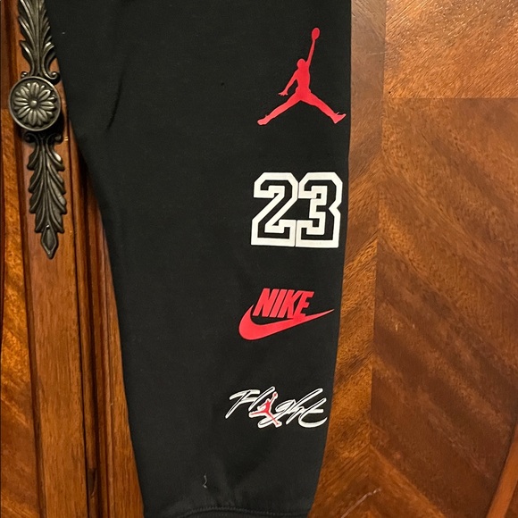 Jordan Kids Black Joggers with Red and White Details - Picture 4 of 13